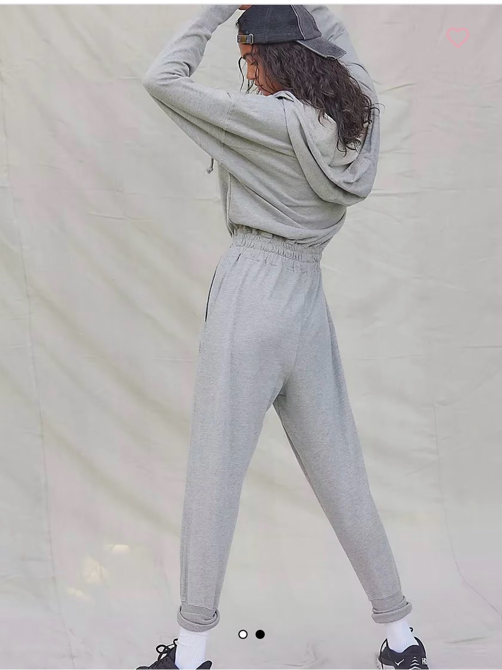 Free People Light Gray Training Day Jumpsuit